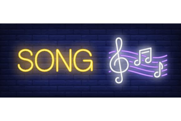Download Song Neon Sign. Glowing Inscription with - Song Collection