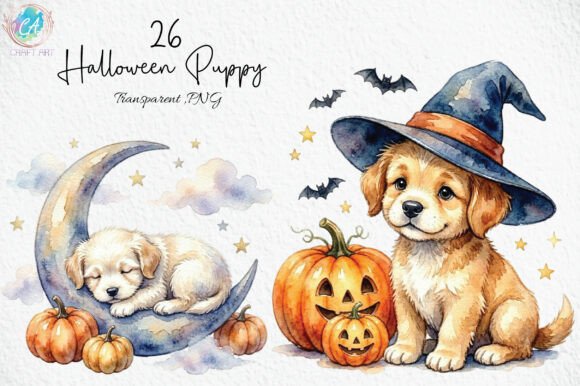 Download Whimsical Halloween Puppy Clipart PNG - Puppy Collection