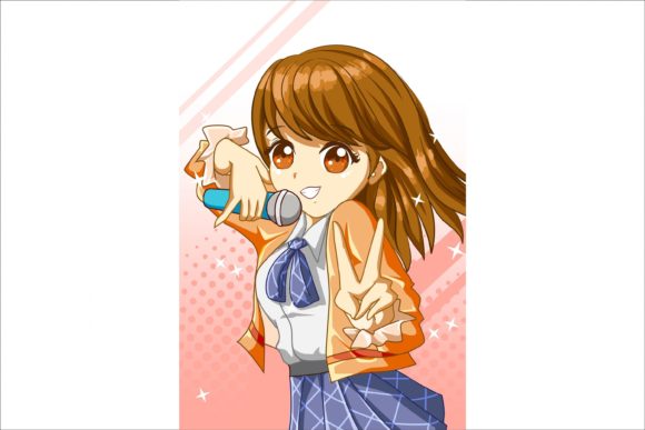 Download Cute Teenage Student Girl Singing Song - Song Collection