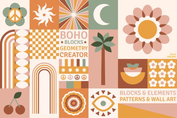 Download Boho Blocks Geometry Creator Flowers - Premium Resources