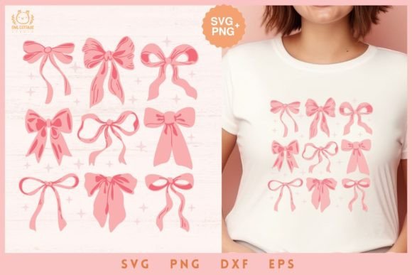 Download Coquette Aesthetic Pink Bows SVG and PNG - Premium Resources